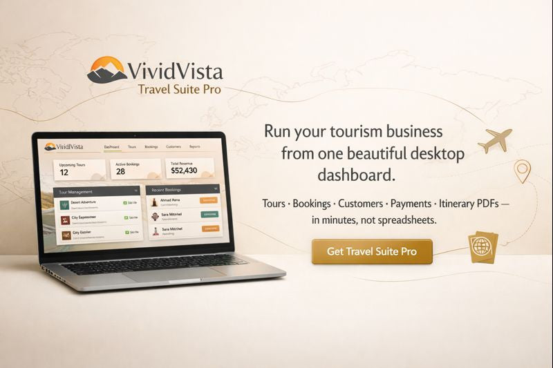 VividVista Travel Suite — All-in-One Tourism Office Software (Windows Desktop)